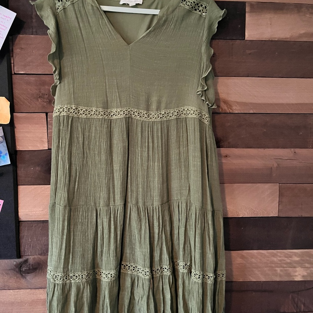 Olive Green Sleeveless Dress